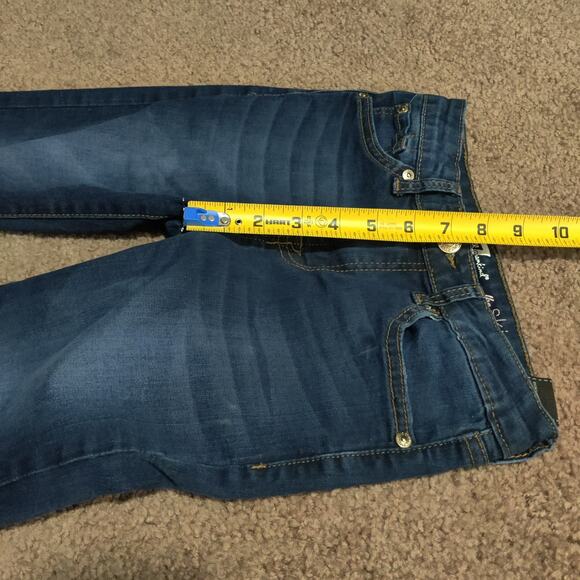 7 For All Mankind Jeans Womens 12 ( 22 x 26 ) Dark Blue Skinny Pants - Picture 10 of 13